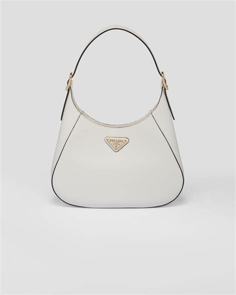 borsetta bianca prada|Borsa a spalla in pelle Bianco .